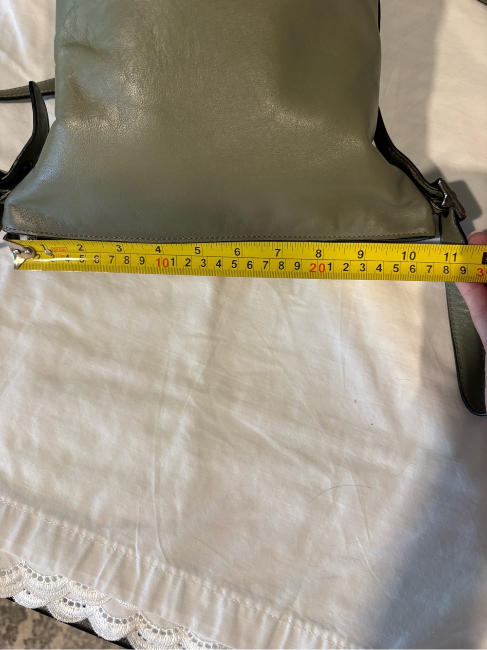 Coach Bleecker Grommets Olive Grey Leather Crossbody Bucket Bag - Picture 10 of 12